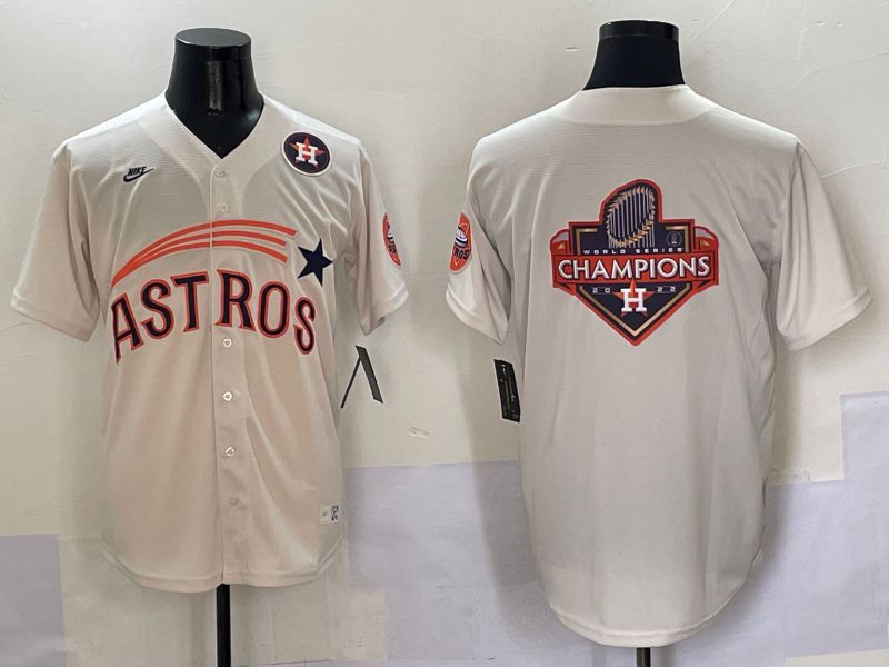 Men Houston Astros Blank Cream Five generations Joint Name 2025 Nike MLB Jersey style 24